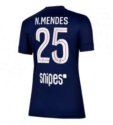 Paris Saint-Germain Nuno Mendes #25 Hjemmebanetrøje Dame 2025-26 Kortærmet